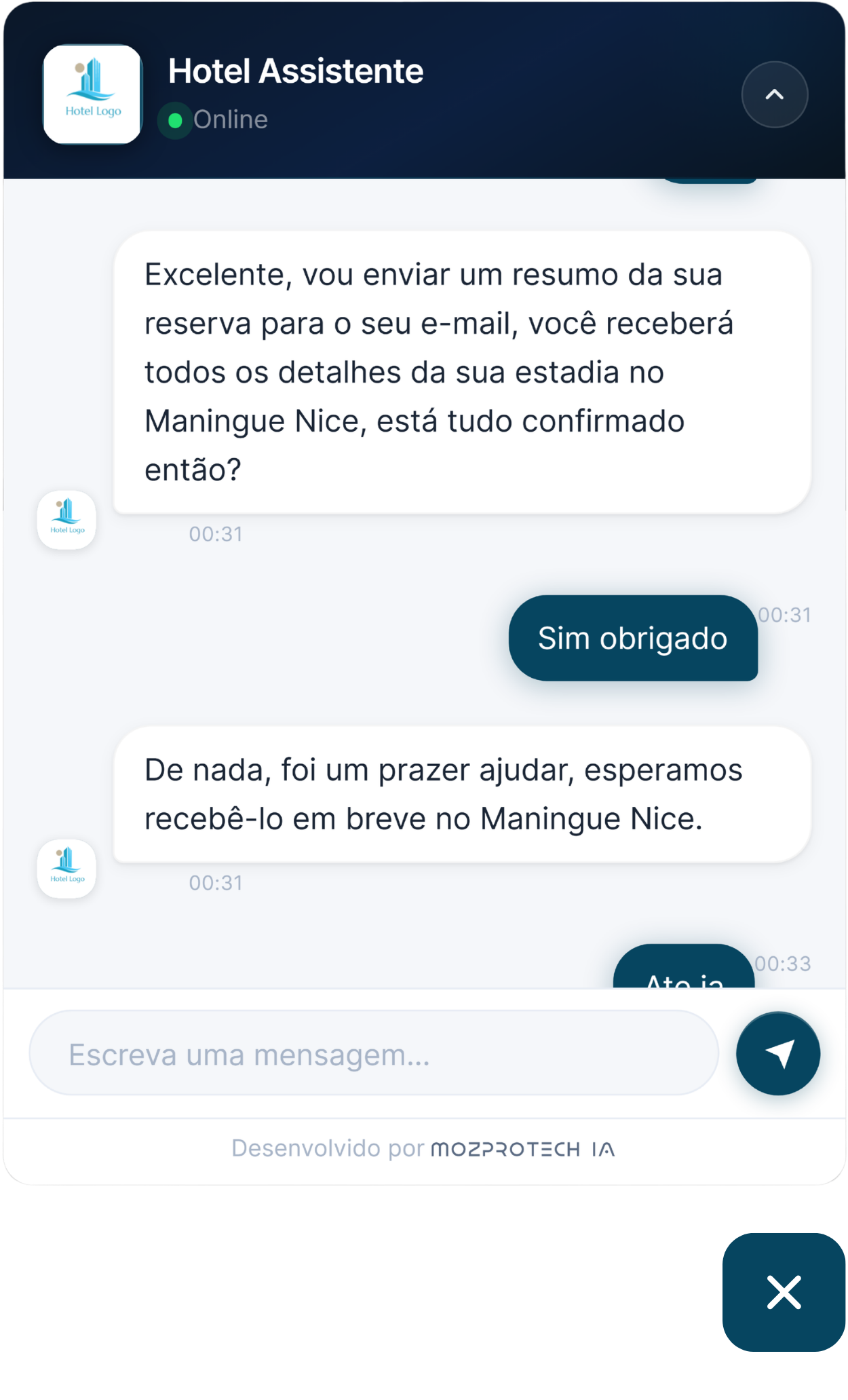 Assistente de IA para hotelaria — Divergent IA da MozProTech