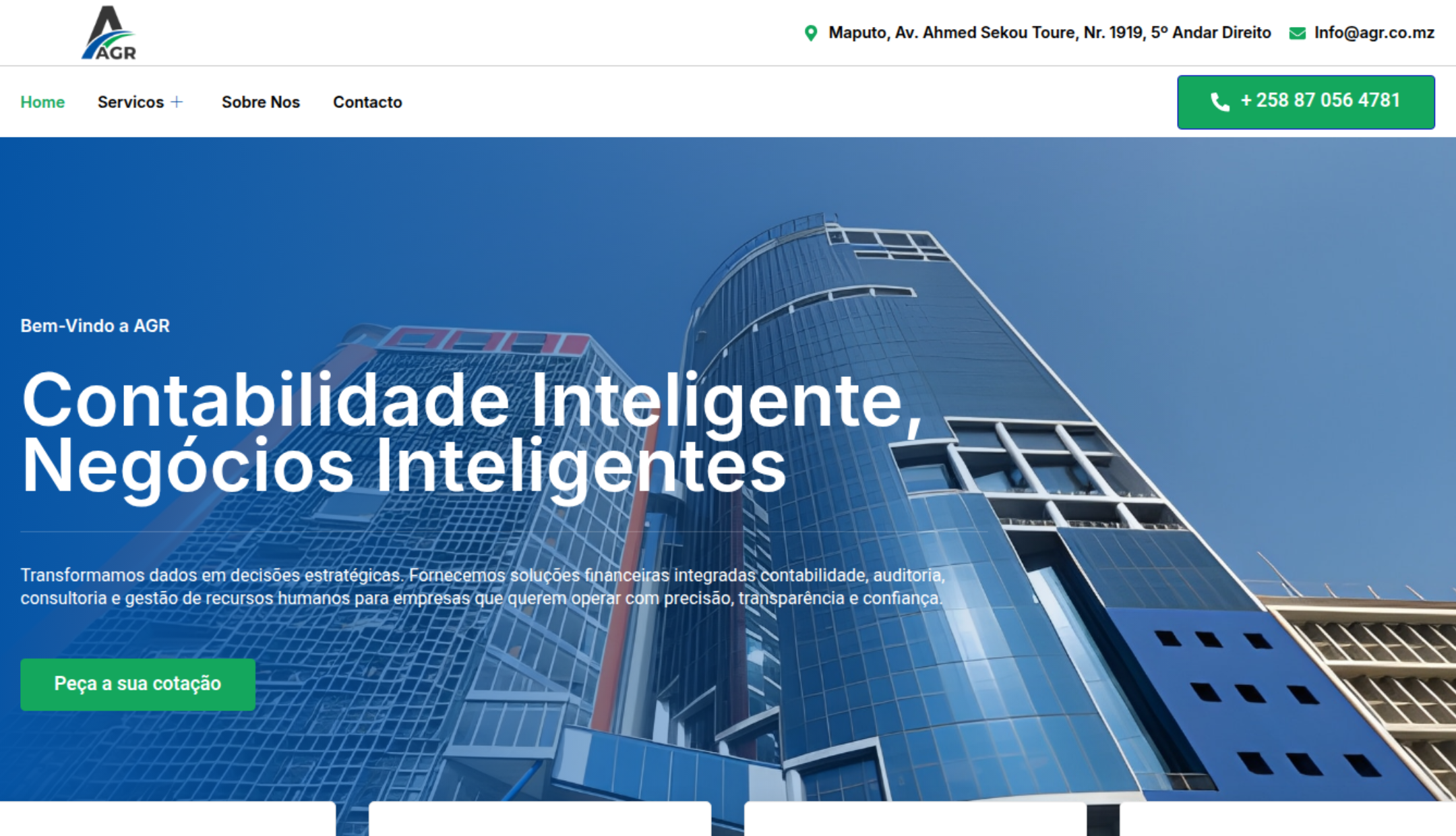 Exemplo de site empresarial desenvolvido pela MozProTech AI