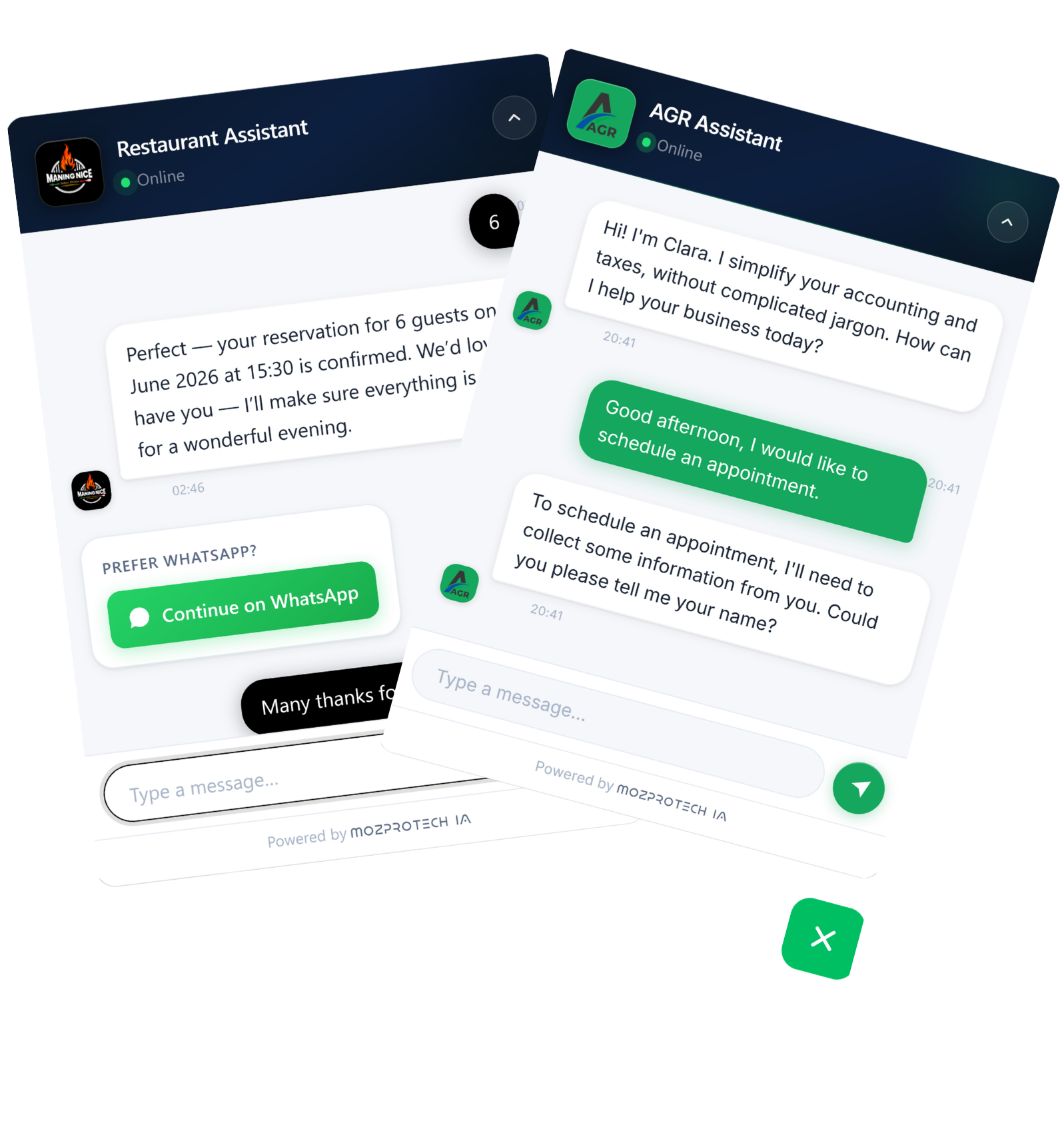 AI-powered WhatsApp chatbot automation by MozProTech AI